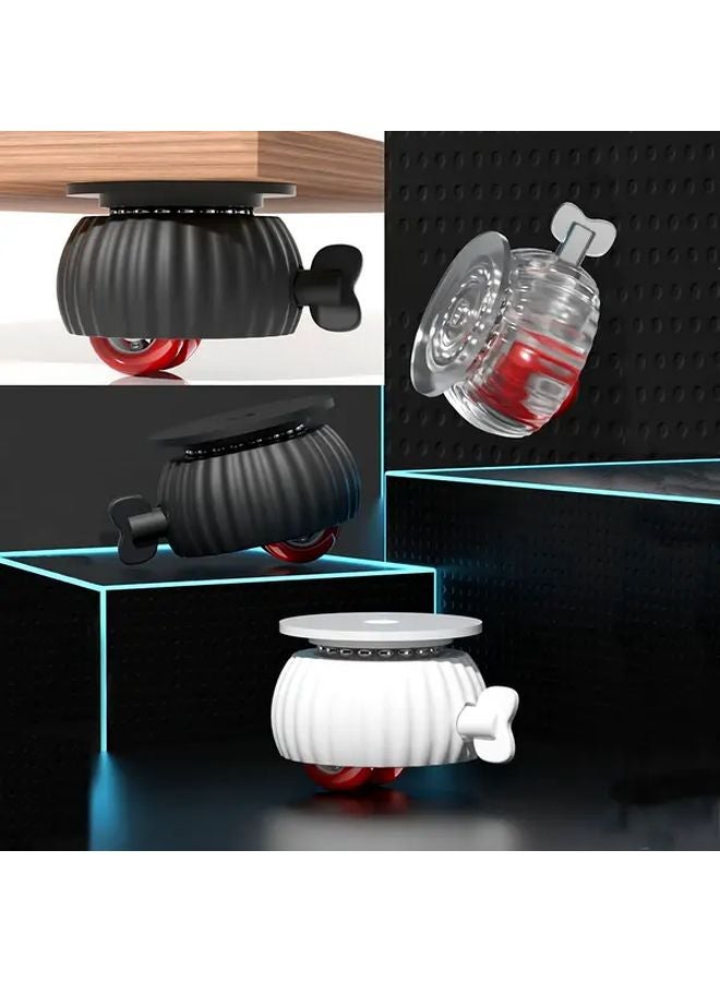 4 قطع من العجلات الدوارة البيضاء ذات القفل، عجلات دوارة 360 درجة لتحريك الأثاث - Image 2