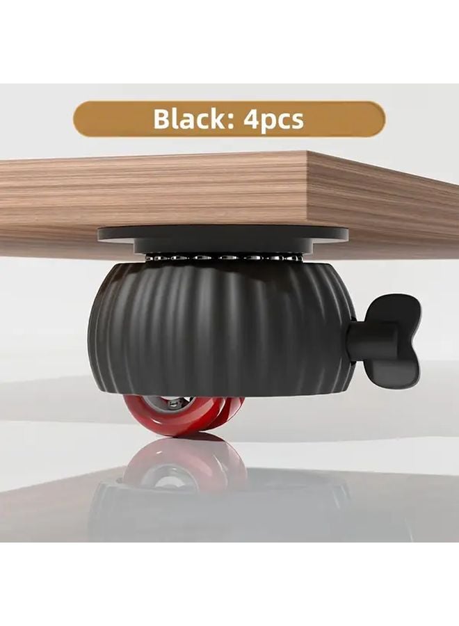 4 قطع من العجلات الدوارة البيضاء ذات القفل، عجلات دوارة 360 درجة لتحريك الأثاث - Image 3