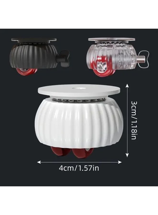 4 قطع من العجلات الدوارة البيضاء ذات القفل، عجلات دوارة 360 درجة لتحريك الأثاث - Image 4