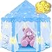 EVOIONOS Frozen Princess Tent for Girls Play Tent with Large Snowflake Lights for Kids Castle Playhouse for Children Indoor Outdoor Games 55 x 53 inches Blue - Image 2