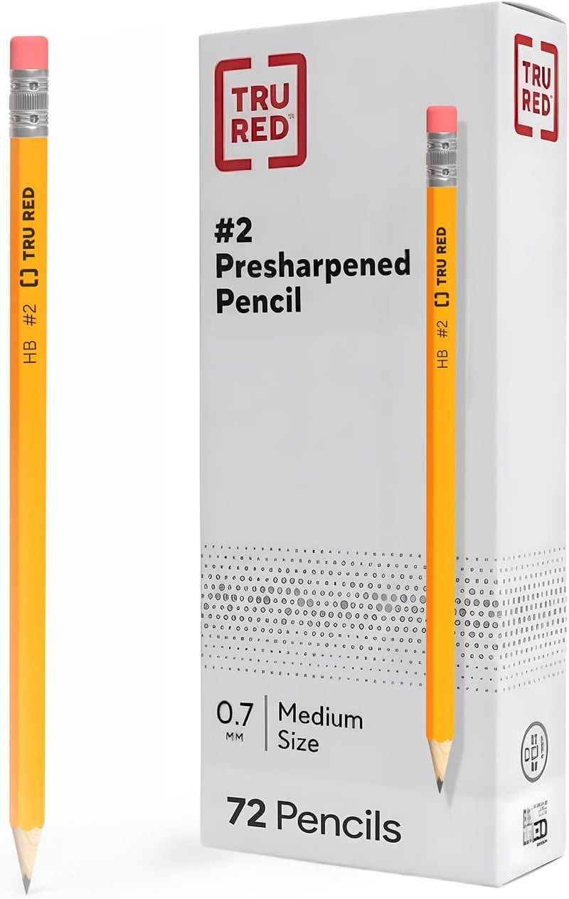 TRU RED Tr58564 قلم رصاص خشبي مشحوذ مسبقًا، أدوات مكتبية، 2.2 مم، رصاص 2 - Image 1