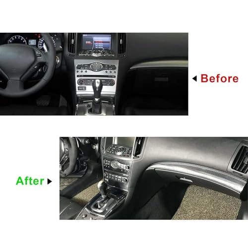 FZJDSD 3D Carbon Fiber Pattern Interior DIY Trim Decals Compatible with Infiniti G25 G37 2007 2008 2009 2010 2011 2012 2013 Available On 4 Doors Models Only - Image 3