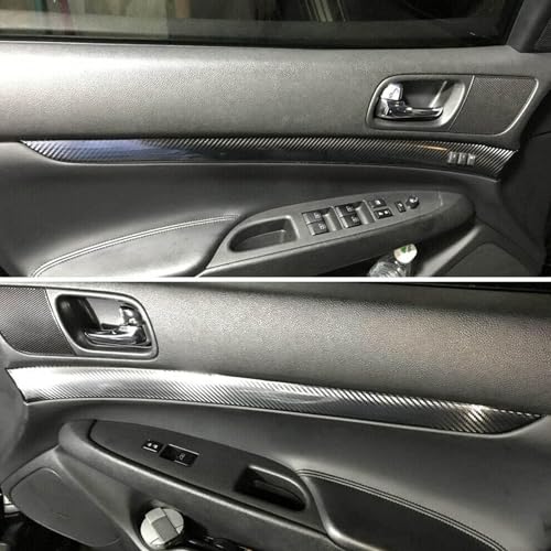 FZJDSD 3D Carbon Fiber Pattern Interior DIY Trim Decals Compatible with Infiniti G25 G37 2007 2008 2009 2010 2011 2012 2013 Available On 4 Doors Models Only - Image 4