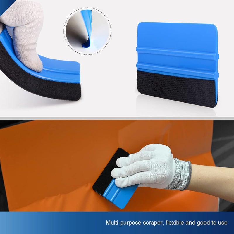 Ehdis ® Car Window Tint Tool Window Wrapping Tint Vinyl Installing Tool: Squeegees, Plastic Scrapers, Film Cutters, Felts - Image 2