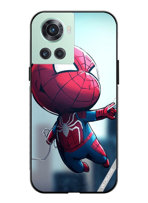 Protective Case Cover For OnePlus 10R Spiderman Design Multicolour