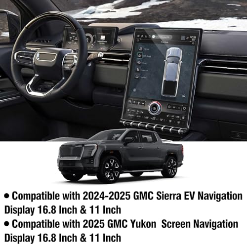 Moonlinks 2PCS 16.8in Navi+11in Dash Tempered Glass Screen Protector Compatible with 2024 2025 Sierra EV & 2025 GMC Yukon 11 Inch Instrument Cluster 16.8 Inch Navigation Touchscreen Protector - Image 2