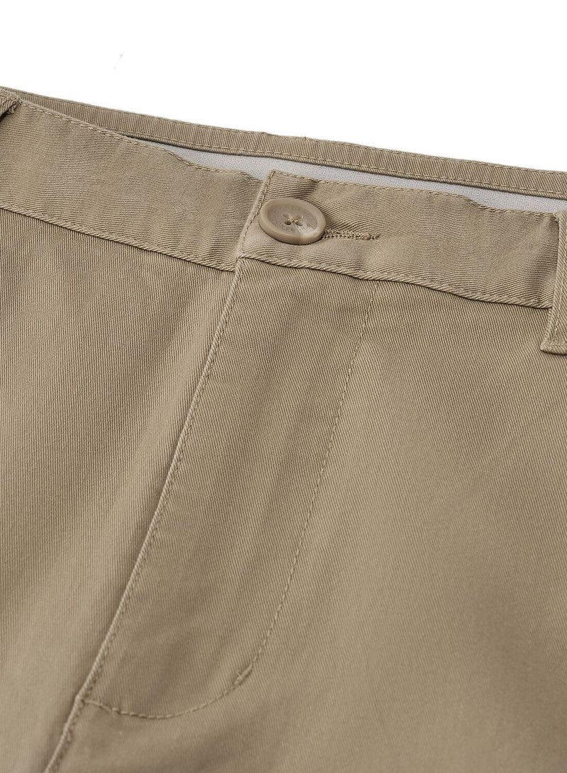 جيوردانو بنطلون رجالي قطن مطاطي بقصة مستقيمة مريحة كاكي - Image 3