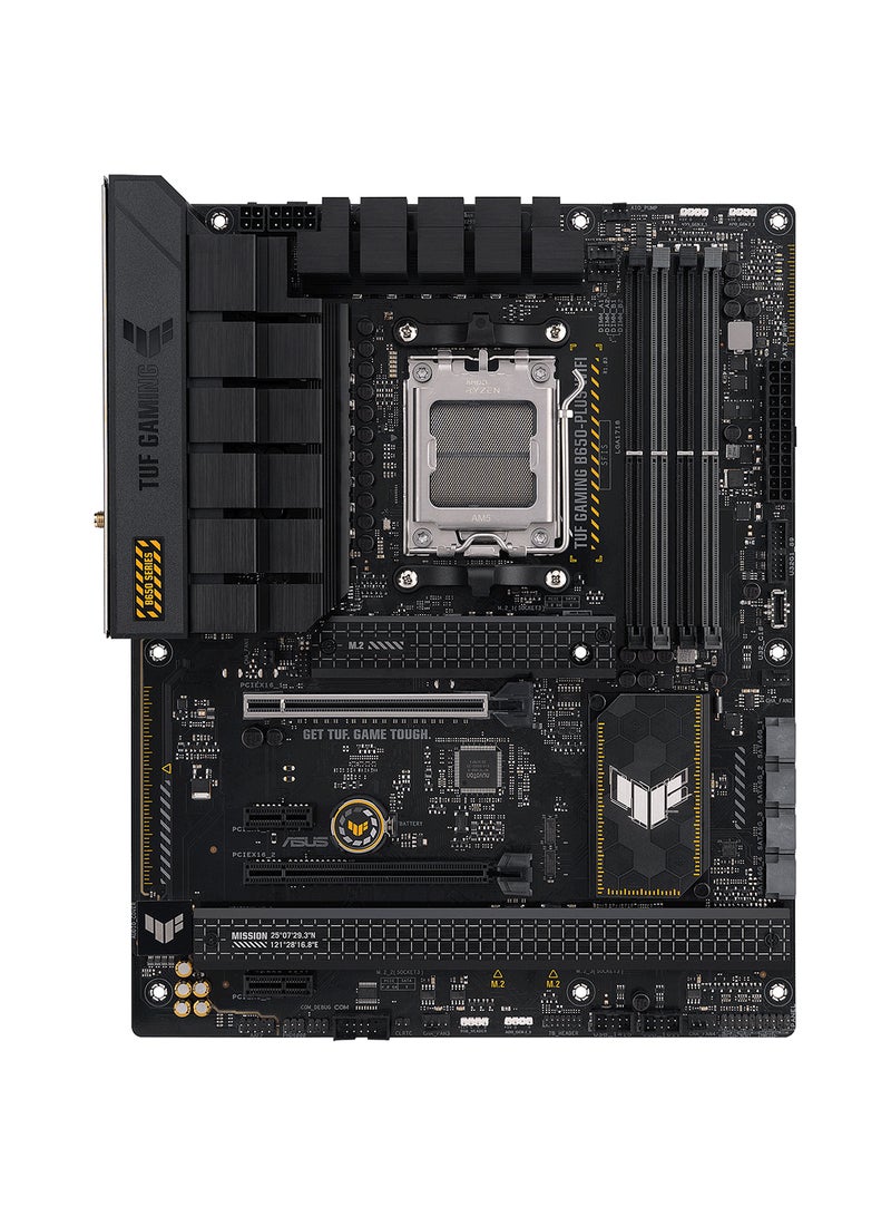 أسوس لوحة أم Tuf Gaming B650-Plus Wifi DDR5 ATX، مقبس AMD AM5، شريحة B650، إيثرنت 2.5Gb، بلوتوث، واي فاي 6E 6GHz، أقصى سعة 128GB 4xDIMM، PCIe 4.0x16، 3xM.2 فتحة | 90MB1BZ0-M0EAY0 - Image 1