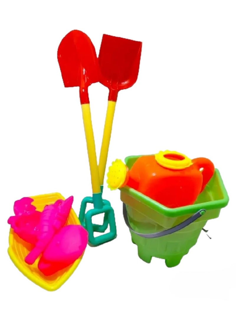 Kids Beach Toy Set – Bucket, Shovels & Sea Animal Molds – Fun & Educational Sand Toys in Vibrant Colors - Image 3