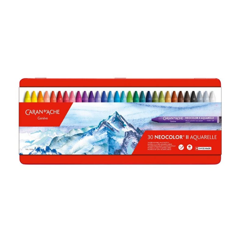 Caran d'Ache Classic Neocolor II Water-Soluble Pastels, 30 Colors - Image 1