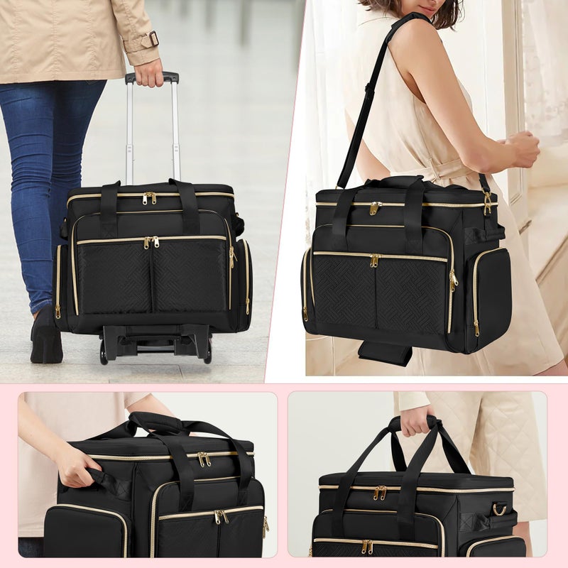 Prokva Rolling Teacher Bag with Wheels, Teacher Tote Bag with Detachable Trolley, Fits for 15.6" Laptop, Black (Patent Design) - Image 5