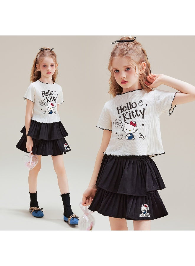 هالو كيتي مرحبا كيتي الصيف دعوى جديدة حلوة باردة الكورية تنورة قصيرة دعوى الكرتون فتاة كبيرة الزي - Image 3