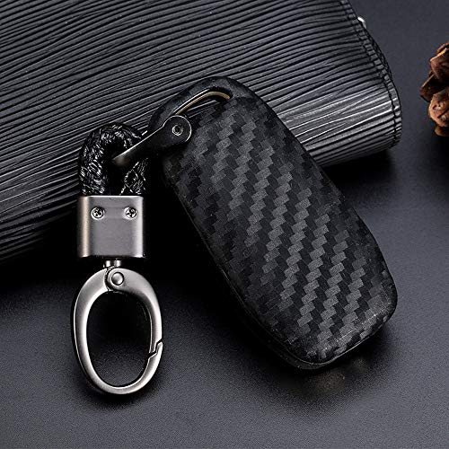 ROYALFOX(TM 2/3 Buttons flip Remote Key Fob case Cover for 2015 2016 2017 2018 2019 Ford F150 F250,Focus 3 Escort Kuga Everest Fiesta Mustang Edge MKV Fusion 2016 Ranger (Silicone Carbon Fiber) - Image 3