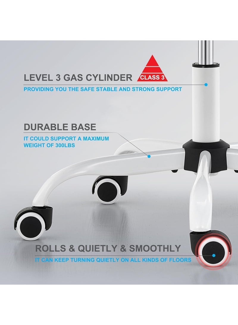 DROGO Premium Ergonomic Office Chair for Work from Home, High Back Computer Chair with Adjustable Seat, Lumbar Support & Headrest, Flip-up Armrest & Recline | Mesh Chair for Office/Home White/Blue - Image 5