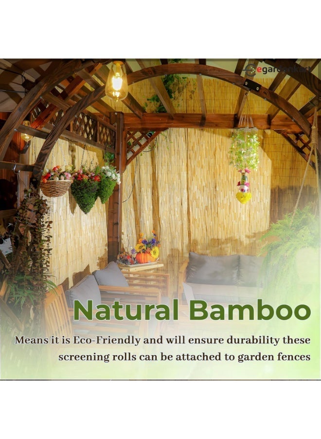 Egardenkart سياج الخيزران من إي غاردن كارت للحديقة - سياج الشرفة | سياج الخصوصية بالخيزران لشرفة الخصوصية | شاشة الخيزران 120سمx600سم - Image 3