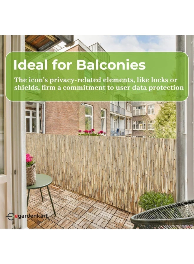 Egardenkart سياج الخيزران من إي غاردن كارت للحديقة - سياج الشرفة | سياج الخصوصية بالخيزران لشرفة الخصوصية | شاشة الخيزران 120سمx600سم - Image 4