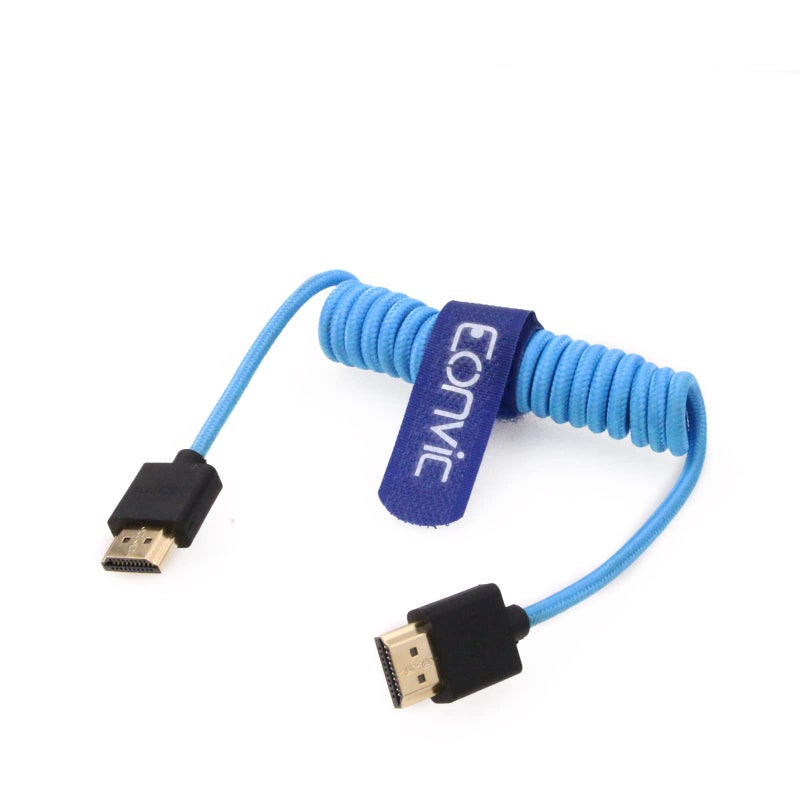Eonvic 2.1 HDMI Coiled Cable 8K HDMI to HDMI Cable High Speed Thin HDMI Male to Male Extender Braided Coiled Cable for Atomos Ninja V, Sony a7siii, Portkeys BM5 Monitor - Image 4