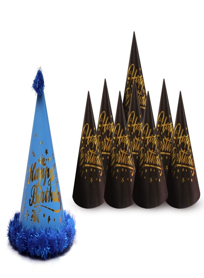 VMD, Happy Birthday Cap For Kids - Set of 9 Pcs Theme Caps | Birthday Decoration Items | Birthday Cap For Boy, Girls | Multicolor Caps For Kids | Birthday Cap For 1st Birthday Boy (5, BLACK)