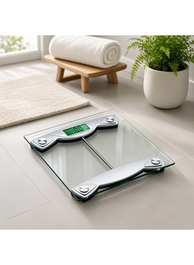 Nova NBS-1727BD Digital Personal Weighing Scale, 150kg Electronic Body Weight Scale with 6mm Tempered Glass, Accurate Digital Bathroom Scale, LCD Display, Silver - Image 4