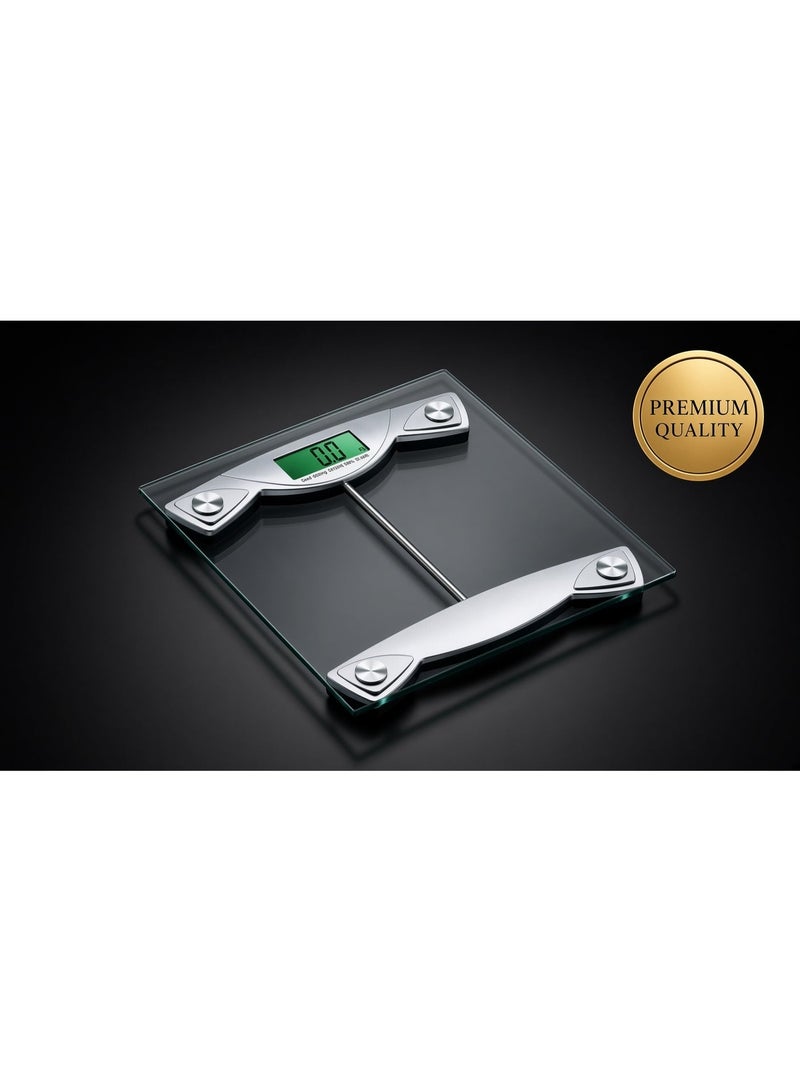 Nova NBS-1727BD Digital Personal Weighing Scale, 150kg Electronic Body Weight Scale with 6mm Tempered Glass, Accurate Digital Bathroom Scale, LCD Display, Silver - Image 2