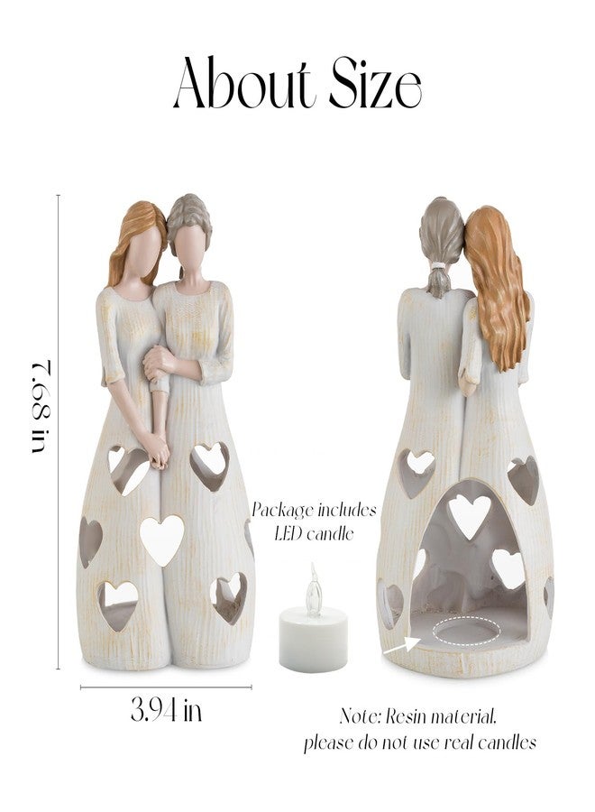 Candeldo Mothers Gifts for Mom Birthday: Unique Candle Holder Sentimental Gift Ideas from Daughter Tealight Holders Decor Mother Daughter Figurines Meaningful Home Decoration - Image 3