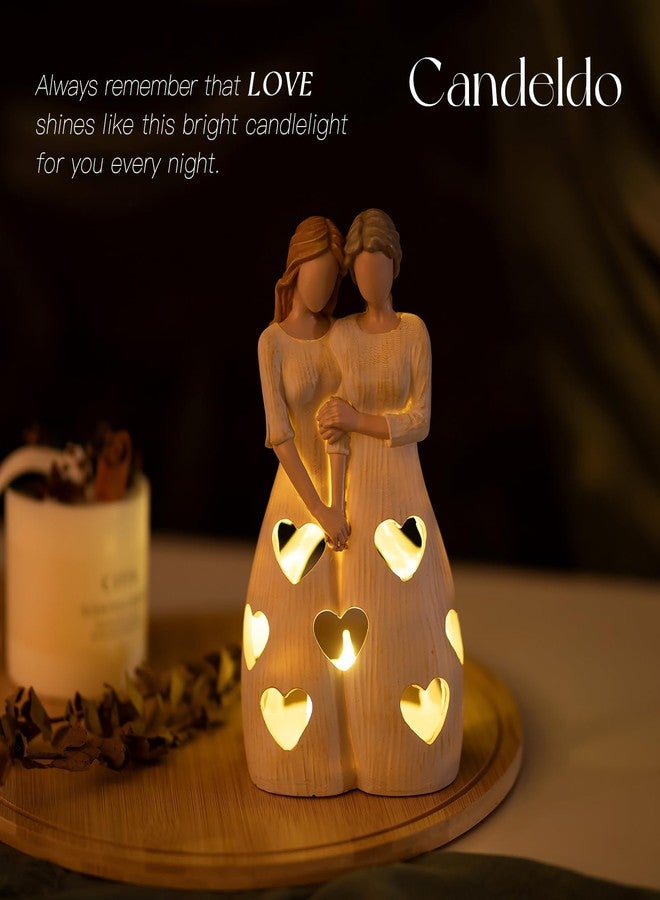 Candeldo Mothers Gifts for Mom Birthday: Unique Candle Holder Sentimental Gift Ideas from Daughter Tealight Holders Decor Mother Daughter Figurines Meaningful Home Decoration - Image 2