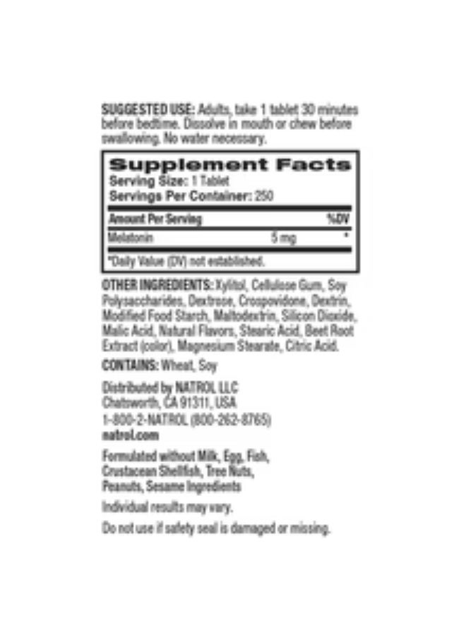 Natrol Melatonin 5 mg Fast Dissolve - 250 Tablets - Image 3