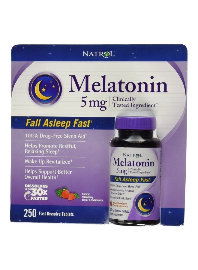 Natrol Melatonin 5 mg Fast Dissolve - 250 Tablets - Image 1