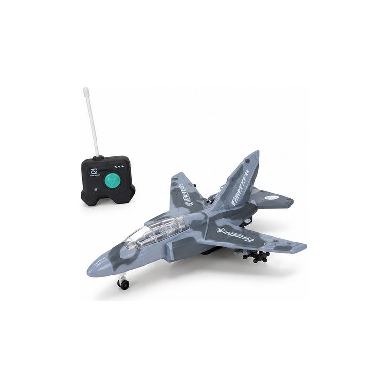 Aircraft RC Fighter Jet Toy for Boys, Remote Control Aircraft with Lights, Grey - Image 2