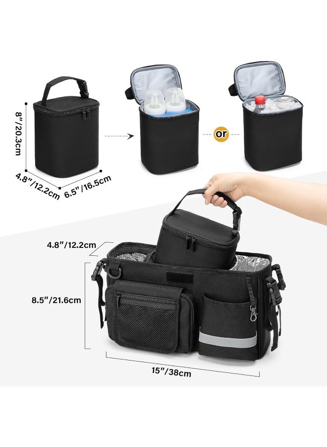 GRAOSO Parent Console Stroller Organizer Compatible with WONDERFOLD WX - Image 5
