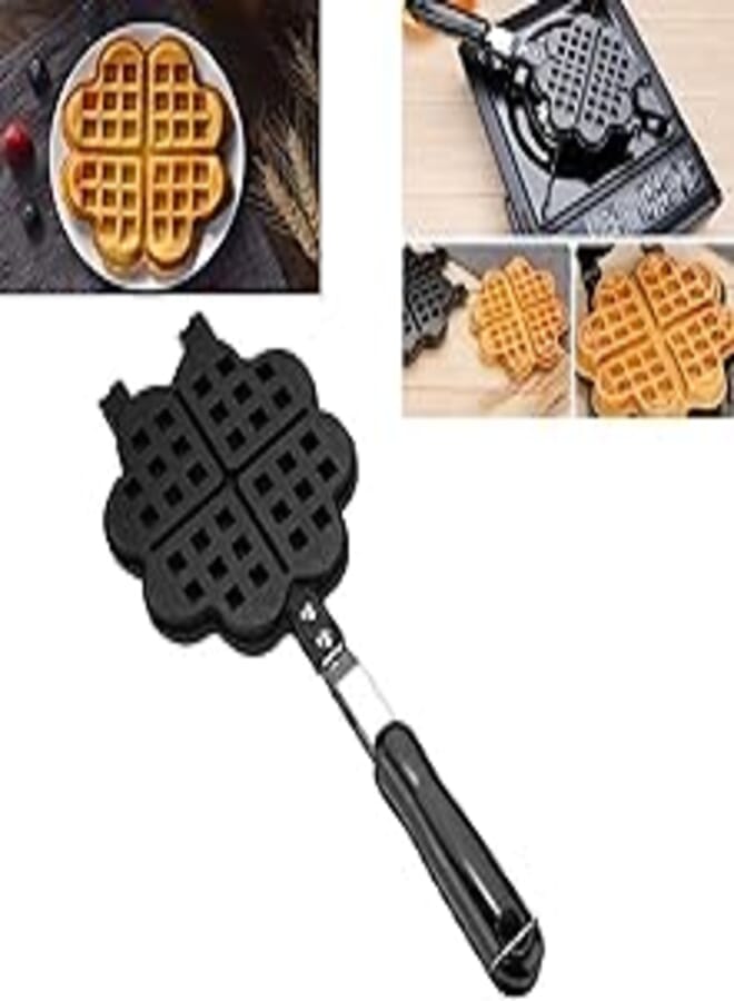 Akozon Heart Shape Waffle Pan Heart Shape Household Kitchen Gas Non-Stick Waffle Maker Pan MouldPress Plate Baking Tool