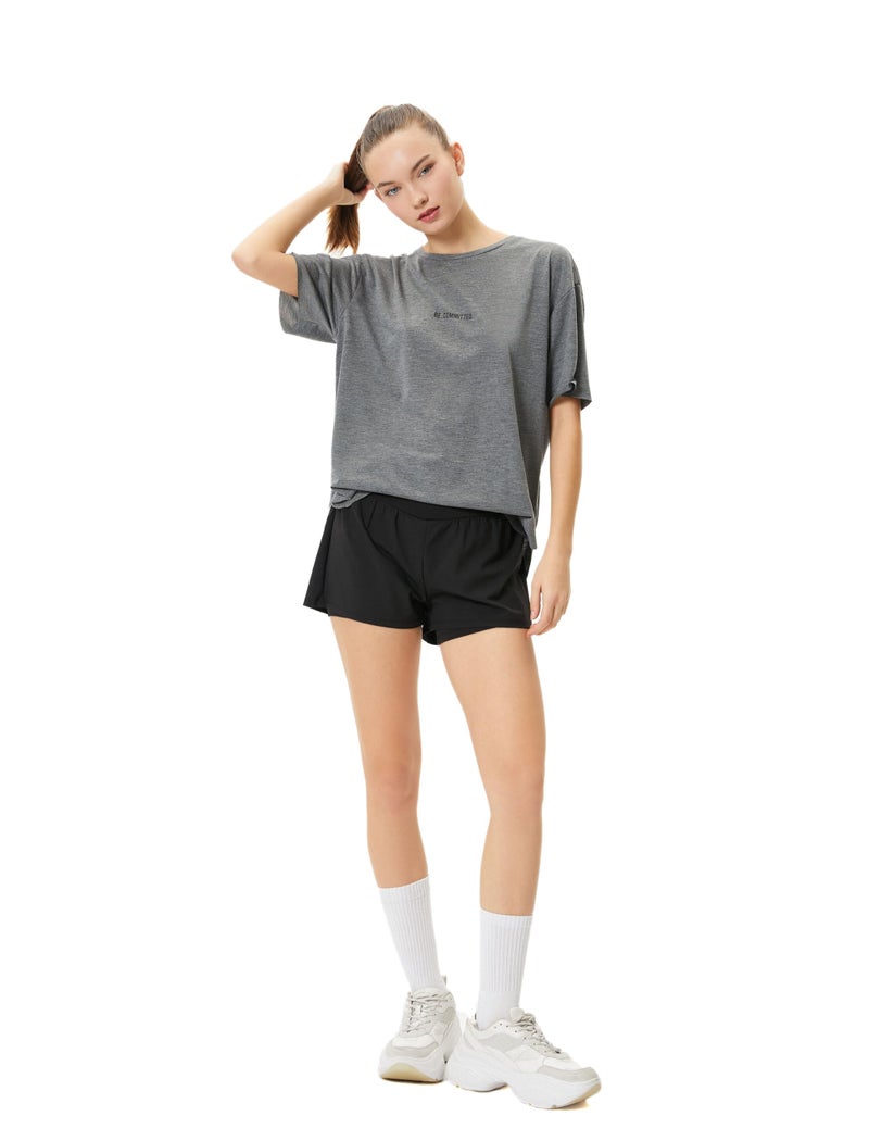KOTON Womens Basic Sport T-Shirt Relax Cut Short Sleeve Crew Neck Classic (pack of 1)