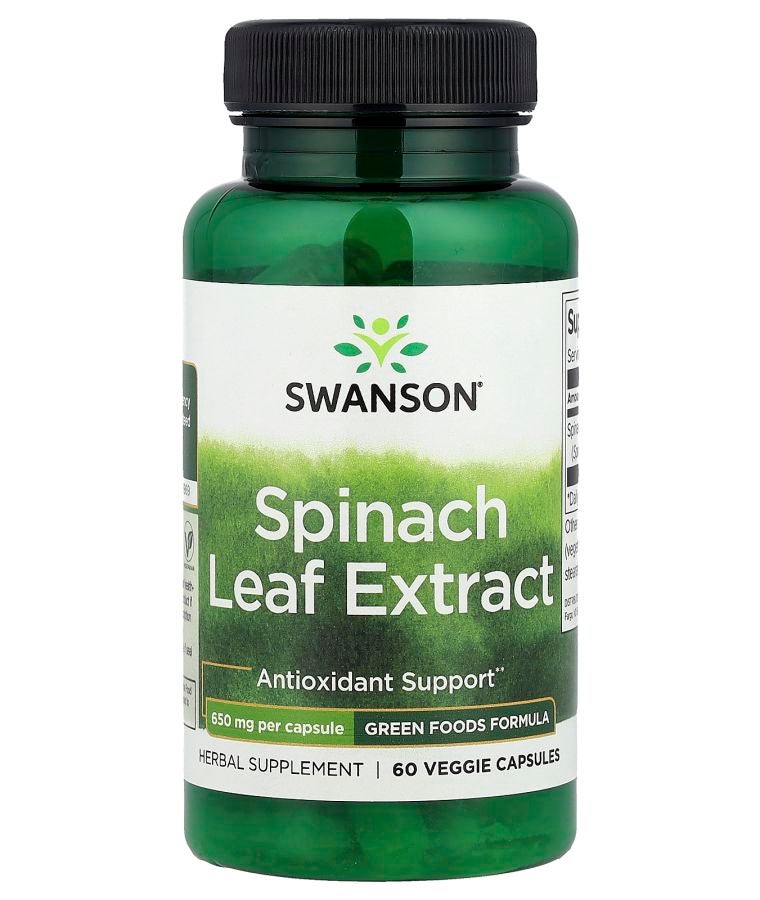 Spinach Leaf Extract 650 mg 60 Veggie Capsules