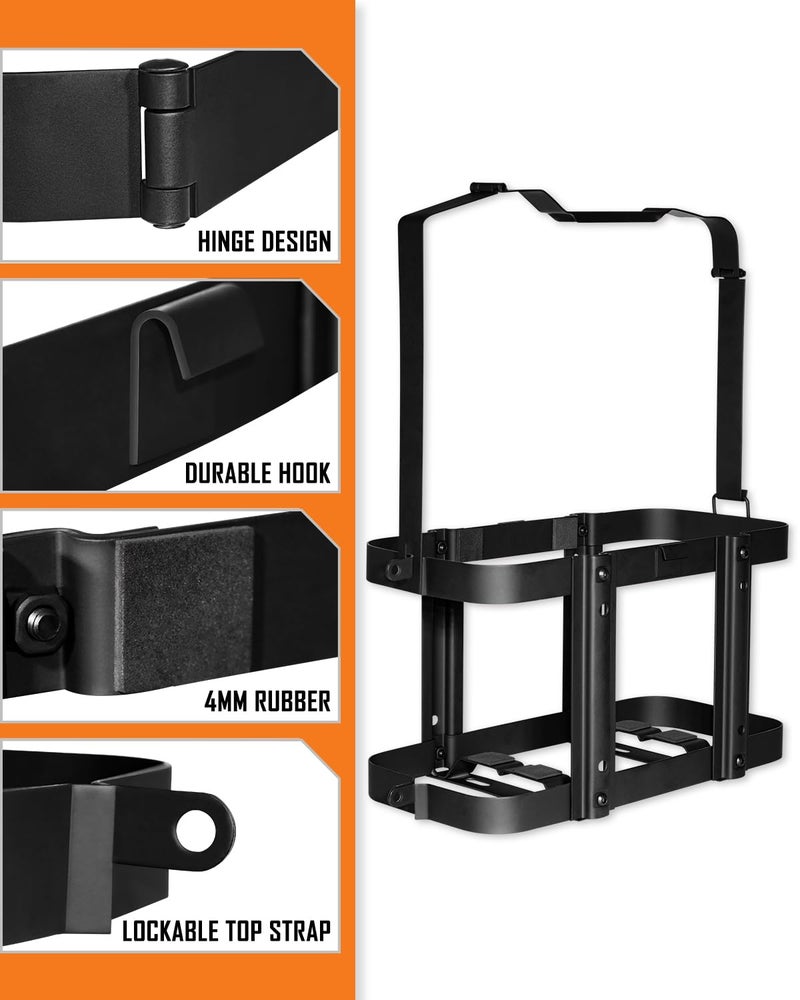 SPARKWHIZ Jerry Gas Can Holder, 5 Gallon / 20 Liter Steel Jerry Can Mount Brackets, 2 Pack - Image 4