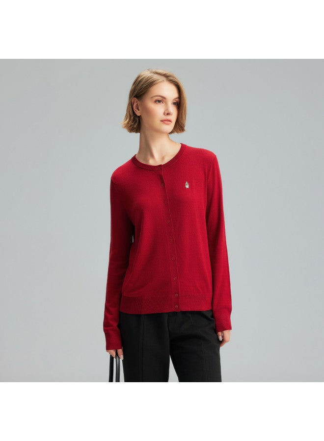 Hush Puppies New Year's Style Lightweight Round Neck Cardigan Women's Knitwear Winter Wool Base Layer Exquisite Elegant Temperament Inner Wear - Image 5