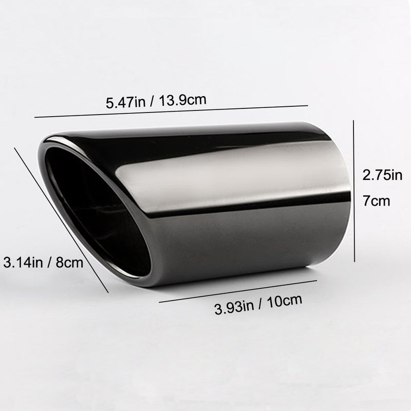 Dsycar Dsycar Black Coated Polished Finish Stainless Steel Car Exhaust Muffler Tip Pipe Compatible with VW Volkswagen JETTA 2009-2018 / SAGITAR 2011-2015 / POLO 2012-2014 / GOLF 7 2013-2015 (Black) - Image 4
