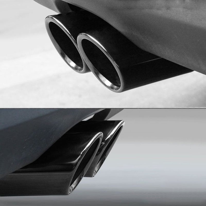 Dsycar Black Coated Polished Finish Stainless Steel Car Exhaust Muffler Tip Pipe Compatible with VW Volkswagen JETTA 2009-2018 / SAGITAR 2011-2015 / POLO 2012-2014 / GOLF 7 2013-2015 (Black) - Image 3