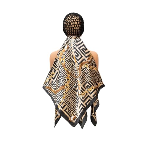 ROSEBONY Wrap Cap Hair Net with Scarf Heatless Silk Press Hair Care Shower Cap color4 - Image 1