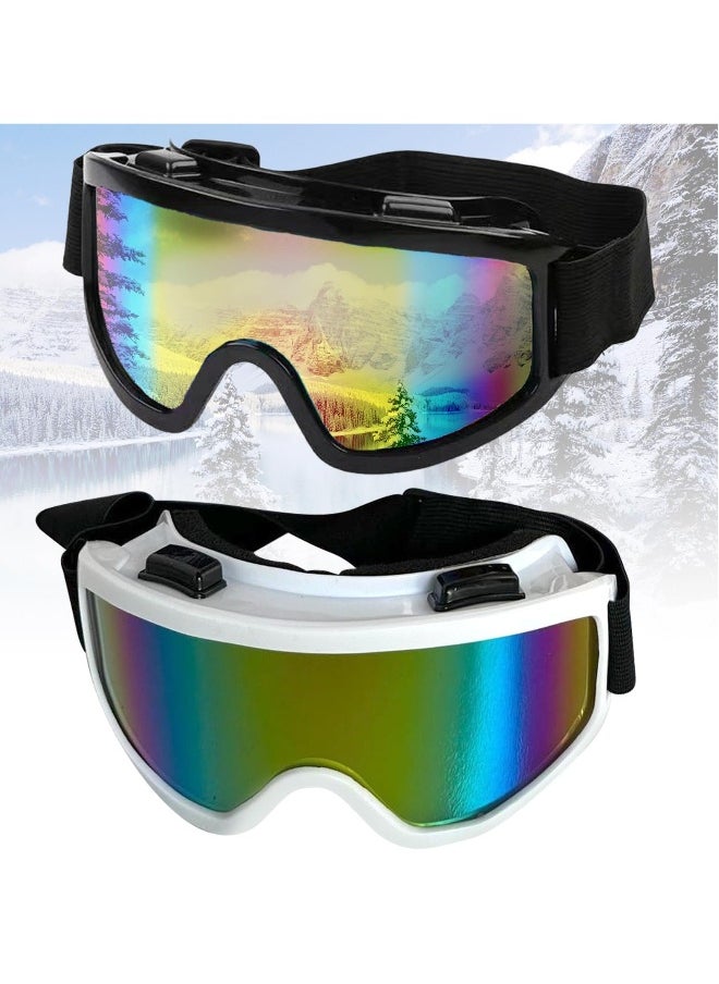 Generic - 2 Pcs Ski Goggles Over Glasses Snow Goggles for Skiing Anti-fog Anti-glare Ski Goggles, Wind Resistance Goggles, Helmet Compatible, for Kids, Teens, Youth, Boys, Girls, Men and Women - Image 1