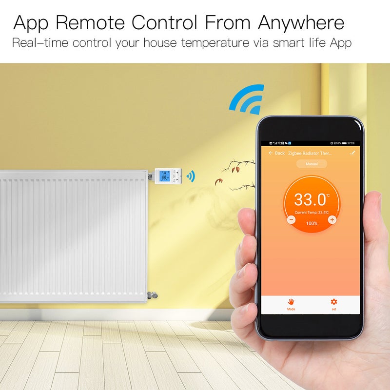 Tuya Zigbee LCD Display TRV Thermostatic Radiator Valves Intelligent Temperature Control Heating Valves Thermostatics Radiator Valves Weekly Programmable APP Control Compatible with and - Image 2