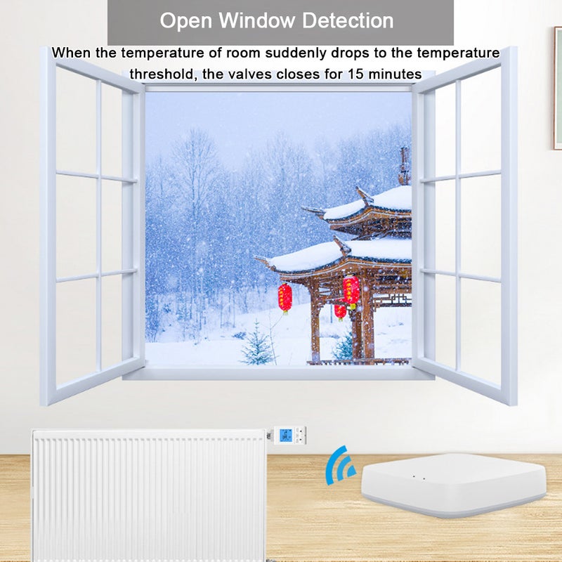 Tuya Zigbee LCD Display TRV Thermostatic Radiator Valves Intelligent Temperature Control Heating Valves Thermostatics Radiator Valves Weekly Programmable APP Control Compatible with and - Image 3