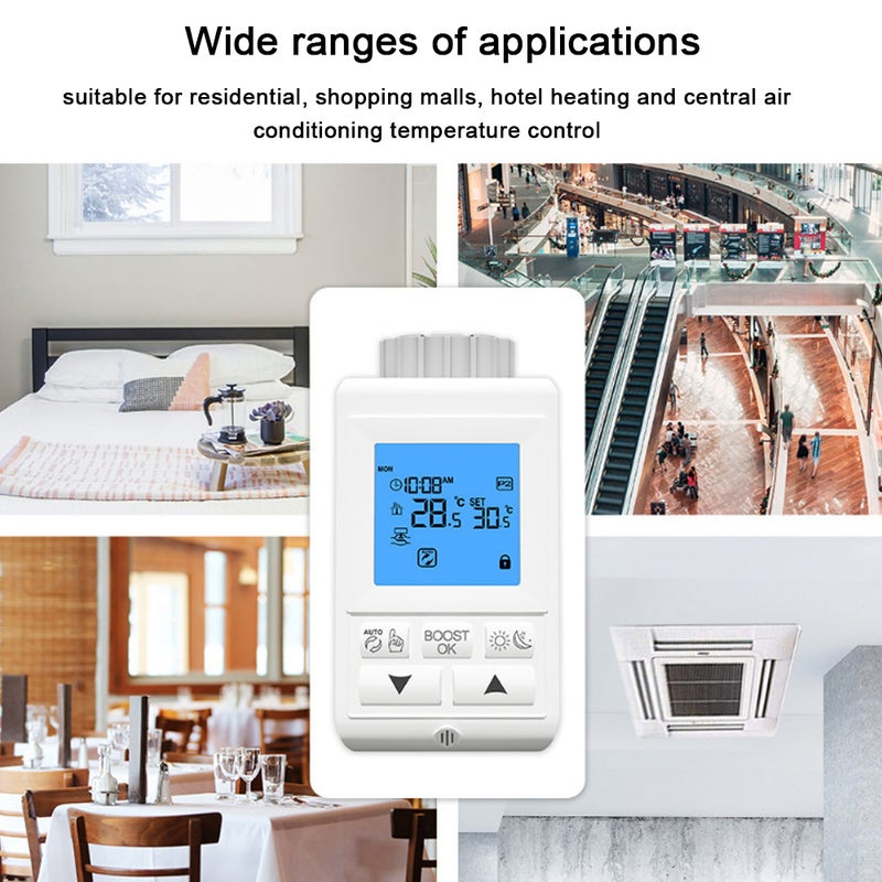Tuya Zigbee LCD Display TRV Thermostatic Radiator Valves Intelligent Temperature Control Heating Valves Thermostatics Radiator Valves Weekly Programmable APP Control Compatible with and - Image 4