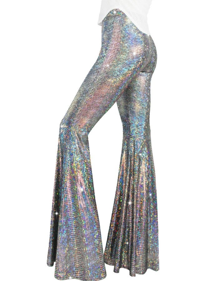 Nawgut Womens Sequin Flare Pant Sparkly High Waisted Leg Bell Bottom Glitter Trousers Night Out Clubwear-XX-Large - Image 1