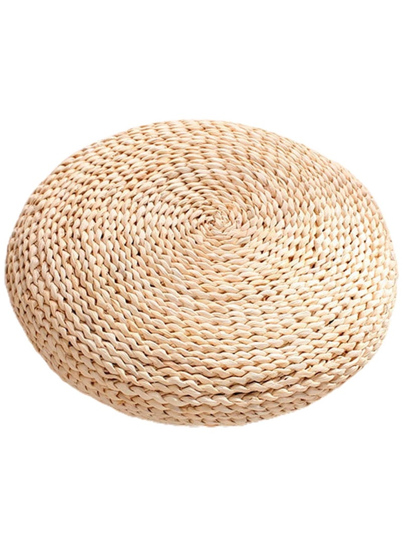 HOME TASTE Handwoven Straw Floor Pouf Cushion – Round Tatami Meditation Seat 40x10 cm – Natural Japanese Yoga Pad for Dining Room, Garden, or Living Room Seating  - Image 1