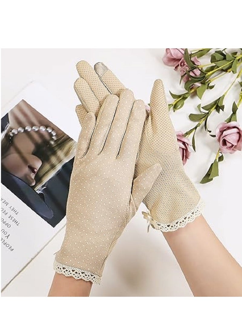 Generic - Women's Luxury Cotton Touch Screen Driving Gloves: The perfect balance of comfort and style with effective UV protection, specially designed to provide a comfortable and safe driving experience in all weather conditions - Image 1