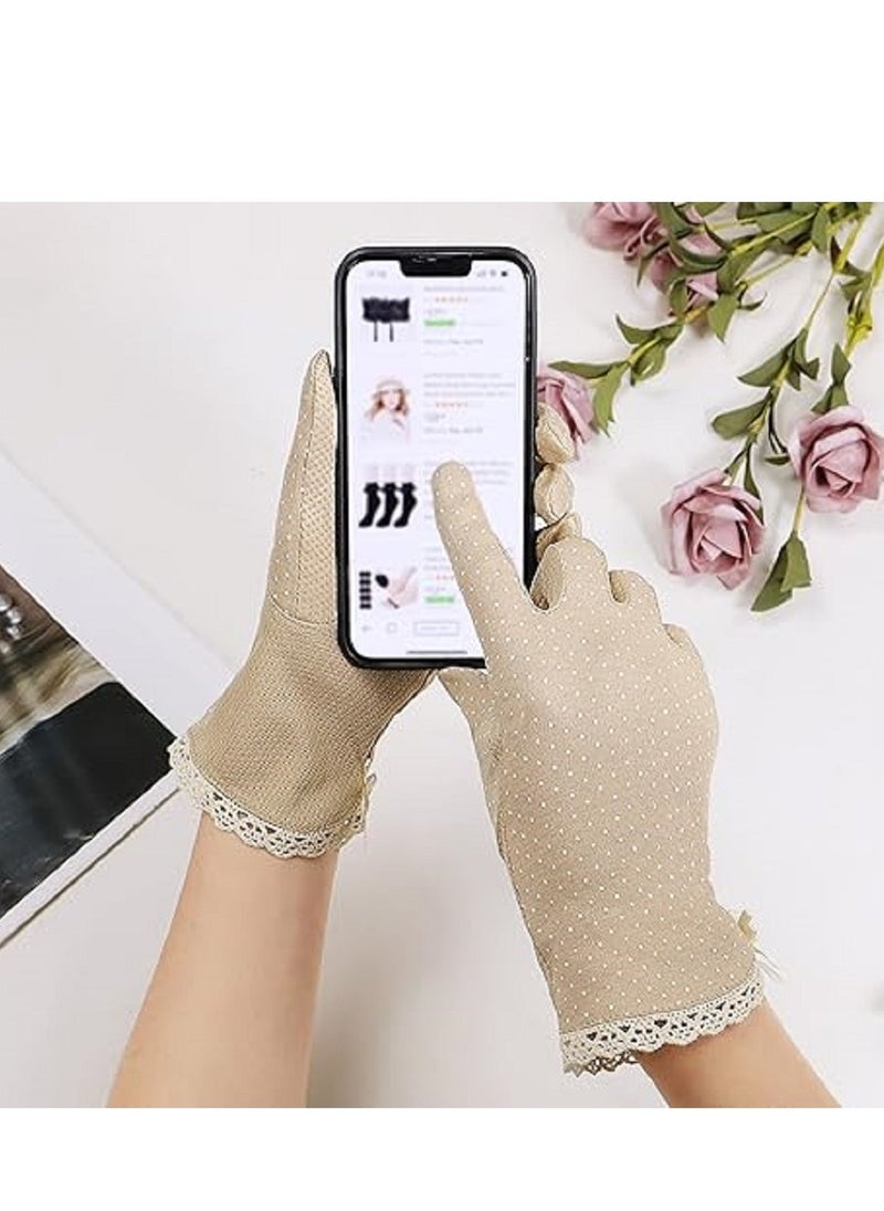 Generic - Women's Luxury Cotton Touch Screen Driving Gloves: The perfect balance of comfort and style with effective UV protection, specially designed to provide a comfortable and safe driving experience in all weather conditions - Image 1