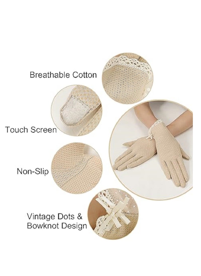 Generic - Women's Luxury Cotton Touch Screen Driving Gloves: The perfect balance of comfort and style with effective UV protection, specially designed to provide a comfortable and safe driving experience in all weather conditions - Image 1