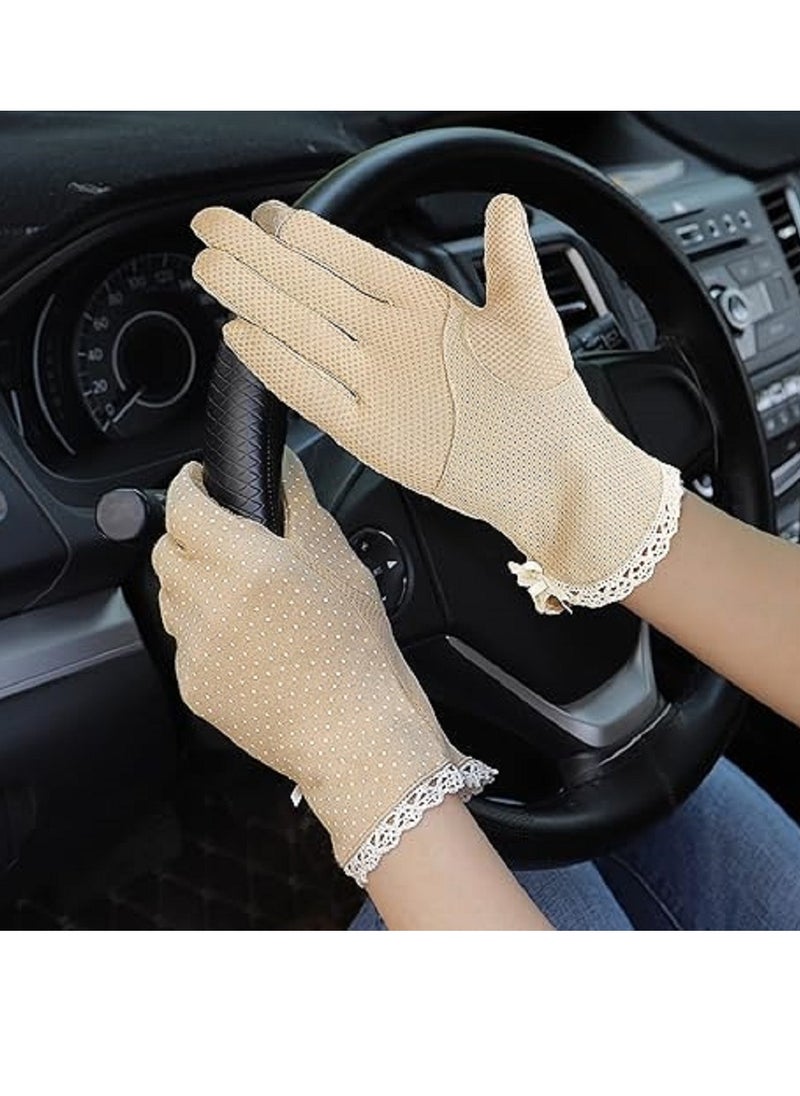 Generic - Women's Luxury Cotton Touch Screen Driving Gloves: The perfect balance of comfort and style with effective UV protection, specially designed to provide a comfortable and safe driving experience in all weather conditions - Image 1