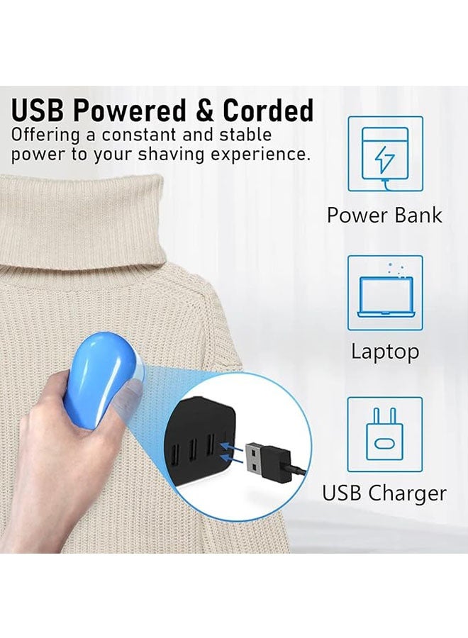 Fabric Shaver, Electric Lint Removers, Quick and Effective Removal of Fluff and Bobbles, Rechargeable Clothes Shavers with Fabric Protector, Blue - Image 4