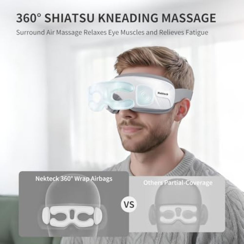 Eye Massager with Heat and Air Pressure for Eye Strain, Dry Eyes Heated Eye Mask for Head Tension, Ideal Gifts for Women Men Him Her, Skin-friendly Protein Leather Material - Image 5